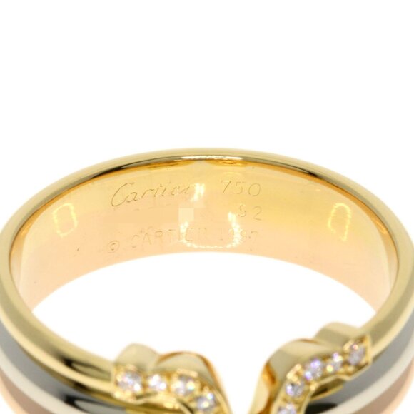Cartier 2C Ring, Small, Diamond, #52, 18K Yellow Gold, 18KWG, 18KPG, Women's - Picture 5 of 10